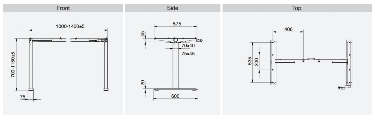 Manuálisan állítható magasságú asztalvasalat