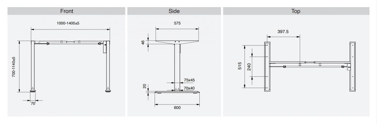 Elektromosan állítható magasságú asztalvasalat